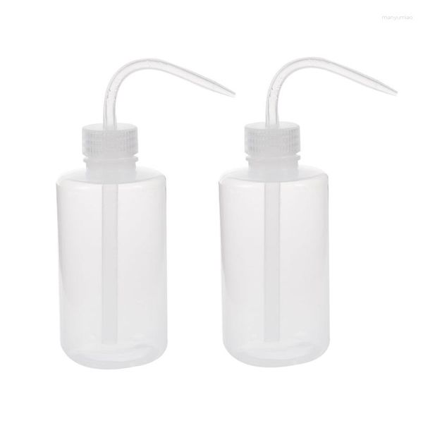 Garrafas de armazenamento 500 ml de 90 graus de ponta de gole do líquido Squeeze garrafa de líquido transparente branco 250 ml Tatuagem de tatuagem de plástico verde então