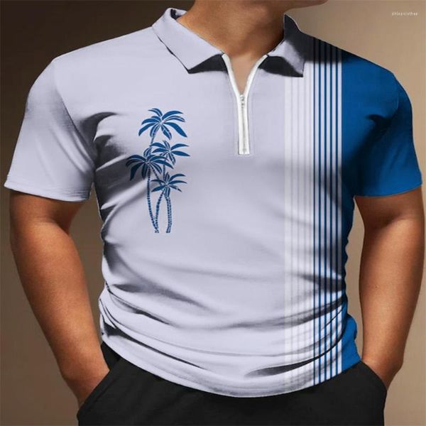 Men's Polos Polo Polo Men Summer Summer Manga curta Roupas de caca