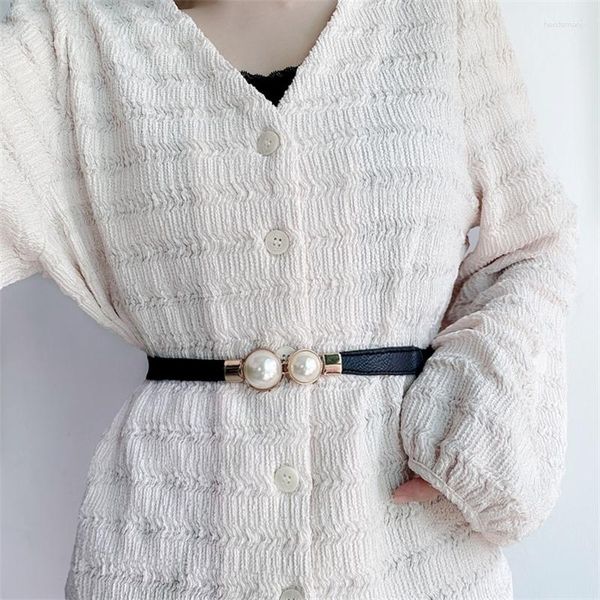 Celra cinturão de cinto de moda para mulheres Peals Buckle Sweater Sweater Dress Acessórios de couro Casual feminino Largura da cintura 1,5 cm