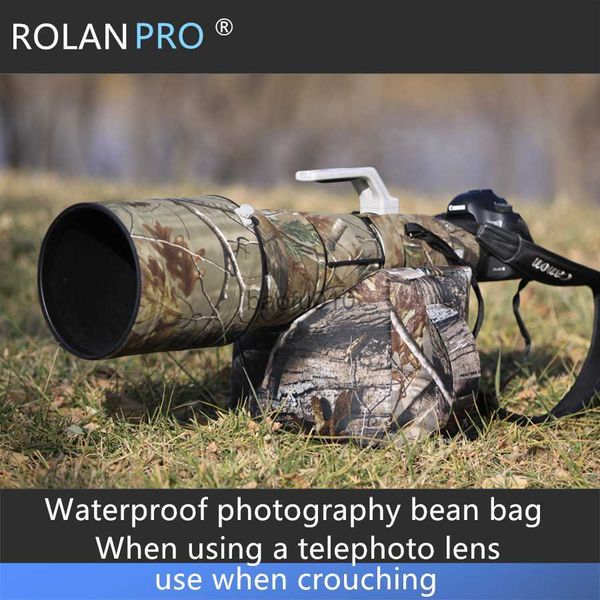 Acessórios para bolsas de câmera Rolanpro impermeável Fotografia Saco de feijão telefoto Lens de feijão leve Pillow / Use ao agarrar uma bolsa HKD230817