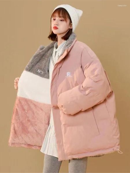 Damengrabenmäntel 2023 Winter Baumwollmantel doppelseitig Fuzzy Wollbrotjacken Plus Größe Faux Pelze warme dicke Baumwolljacke