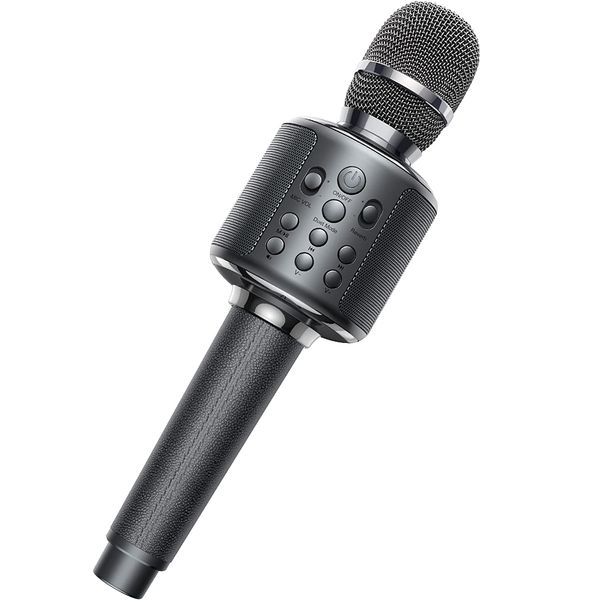 Микрофоны караоке -микрофон Bluetooth Wireless Mic Портативная поющая машина с дуэтом Sing Record Play Regrab Hody Kid Gift для дома KTV 230816