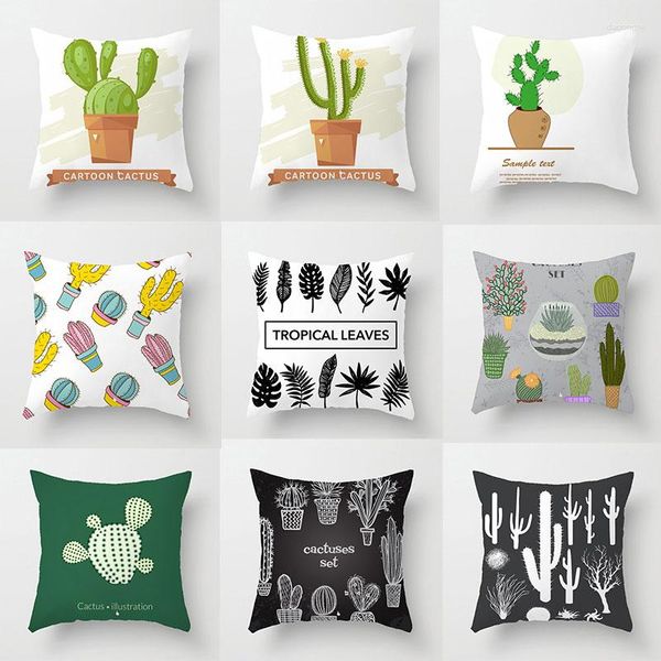Kissen 40/45/50/60 cm Cactus Print Wurfabdeckung Sukkulente Wüstenpflanze für Home Sofa Stuhl