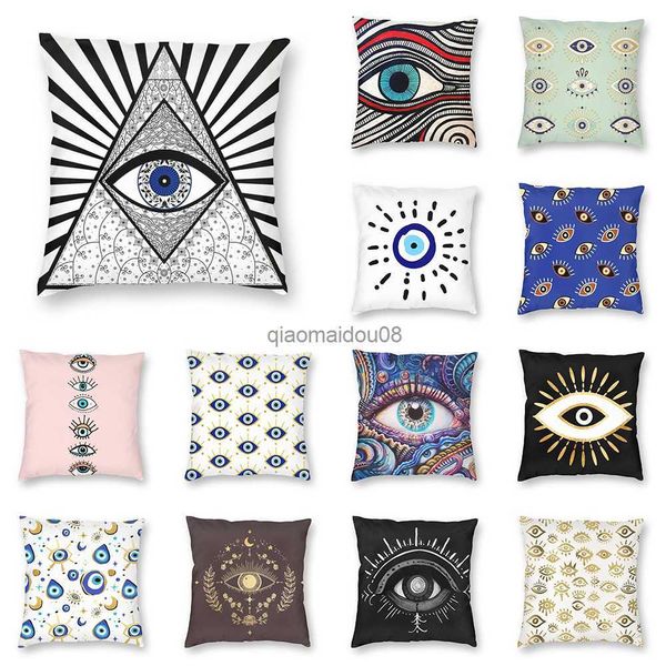 Travesseiro de travesseiro 45 * 45cm Evil Eye Black Art Cushion Cover Home Room Sofá Decoração de Carro