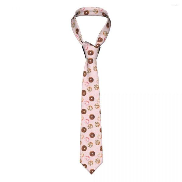 Papillonspose ciambelle rosa cravatte da uomo in poliestere di moda 8 cm cravatta per il collo per abiti da uomo accessori gravatas cosplay oggetti di scena