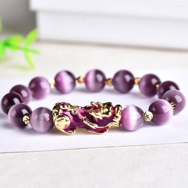 Bracelets de charme Energy Natural Ametista Bracelete para homens Homens Cristal Quartzes Agates Elastic Bangle Purple Jewelry