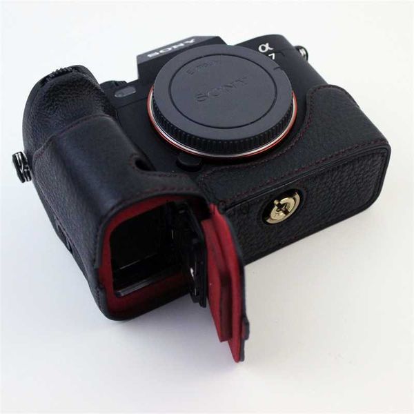 Accessori per sacchetti fotocamera Accessori veri velo in pelle sacca per fotocamera per A7IV A7M4 A7SIII A7S3 A7RV A7R5 GUSH BASE COPERCHIO DI COPERCHI