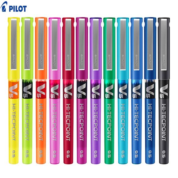 Jel Pens Japonya Pilot V5 0.5mm Jel Kalem Sıvı Mürekkep Hi Tec Point Rollerball Pens Silindir Top İşaret Kalemi Ofis Okulu Çizim Yazma 230816