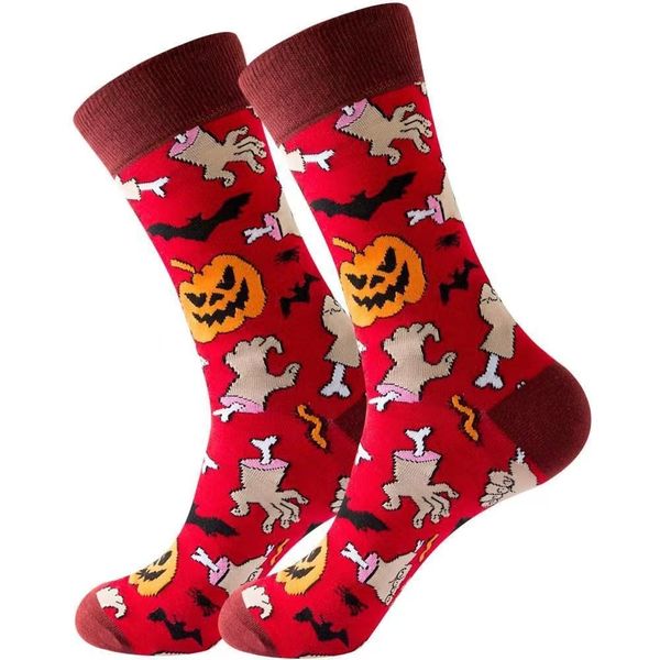 Calzini di Halloween calzini firmati per uomo donna moda calzini di Halloween zucca Festa Divertente Vacanza Lusso versatile US (7-12) EU (36-45) vendi 5 pezzi di calzini da uomo scheletro HBP