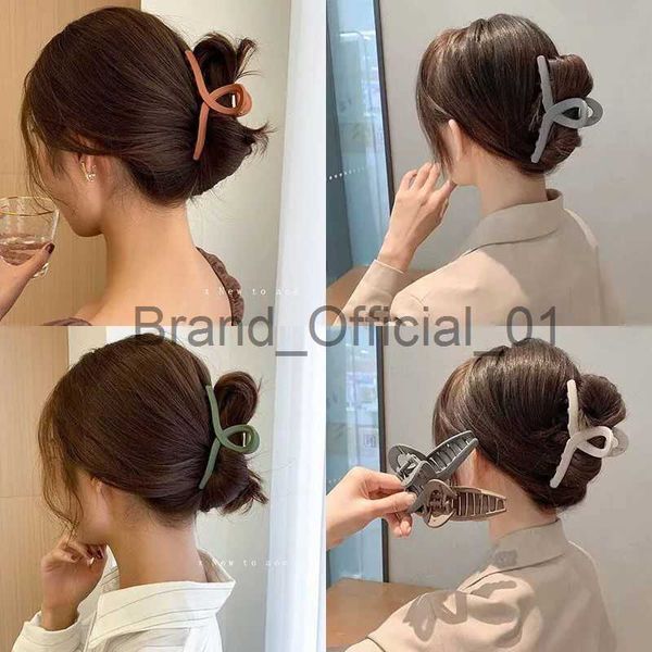 Hot Sale Cross Hair Claw Clip Großer Barrette Krabbenbad Pferdeschwanz Plastikklauen Clip für Frauen Haarklammern Kopfspeise Haarzubehör x0817