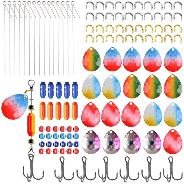 Köder Köder 155pcs/Box Spinner Köder Fischereiköder Löffel Köder machen Kit Metal Hartköder mit Höhenhaken für Karpfenbasspike Walleye Rigs 230816