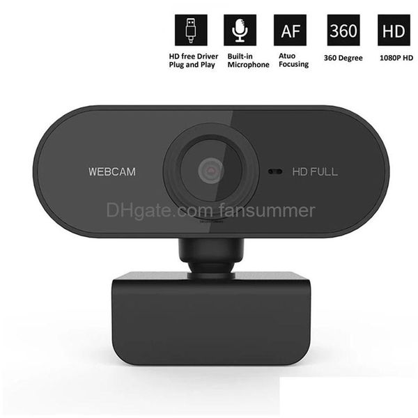 Веб-камеры Webcam 1080p FL HD CAM Web Camera с микрофоном USB Plug Web-Cam для ПК.