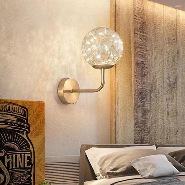 Wandlampe nordische Glasball LED einfach Weiß für Wohnzimmer Schlafzimmer Innenbeleuchtung Dekorationen