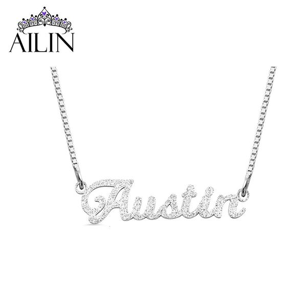 Chokers Ailin Drop Drop personalizado Textos gravados Colar Nome de Nome em Jóias de Presente Especial para Mulher Mother 230817