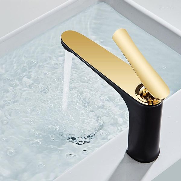 Rubinetti del lavandino da bagno minimalismo nordico creativo di lusso del rubinetto creativo e oro bianco freddo e oro freddo