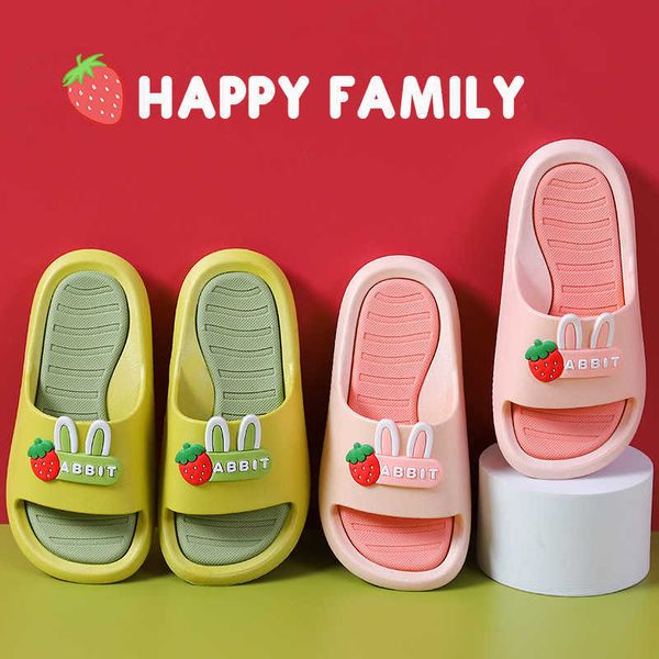 Chinelo novas crianças chinelos meninos coelho verão casa sapatos pantuflas infantil meninas banheiro antiderrapante crianças chinelo