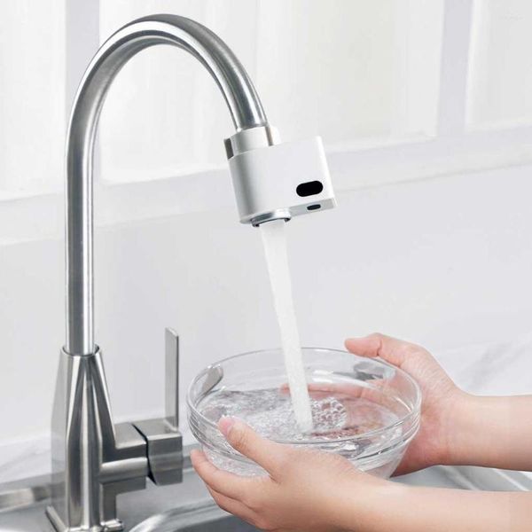 Mutfak muslukları paslanmaz çelik akıllı sensör musluk kızılötesi yedek su tasarrufu musluğu