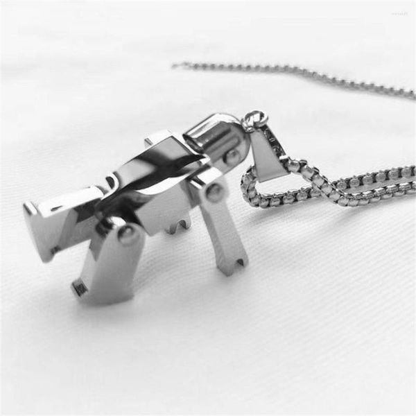 Anhänger Halsketten einfache Metall -Mann -Halskette Maschine Titanium Stahl Langer Männer- und Frauenpullover Persönlichkeit Hip Hop Schmuck Schmuck