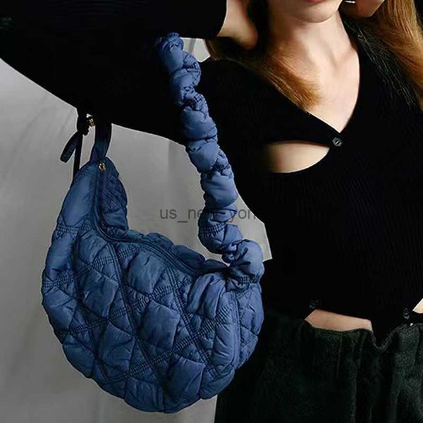 Hobo Fashion Plissee Wolkenbeutel Designer Ruched Handtasche Luxus Nylon gesteppte gepolsterte Crossbody -Tasche Frauen große Geldbeutel 2023 HKD230817