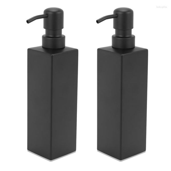 Flüssiger Seifenspender 2x Edelstahl handgefertigtes schwarzes Badezimmerzubehör Küche Hardware bequem modern