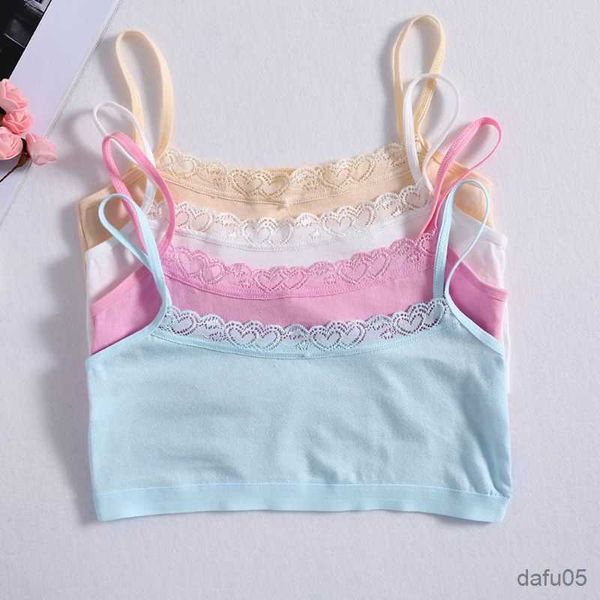 Top Top Girl Bra Bra Teen Top Top Leantwear Leverty Puberty Sport Training Bras Solid Color Streatwear Tube для девочки подарка на день рождения R230817