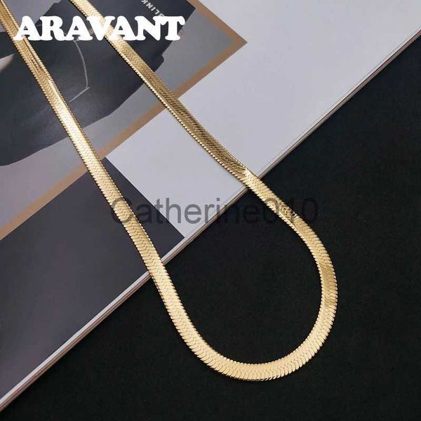 Anhänger Halskette 925 Silber 18k Gold 4mm Schlangenketten Halskette für Frauen Männer Mode Weddjewelry J230817