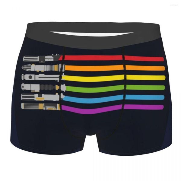 Underpants Herren Lichtschwert Regenbogen Unterwäsche Schwulen LGBT Lesbian Queer Boxer Shorts Shorts Panties Homme atmungsaktives Plus Size