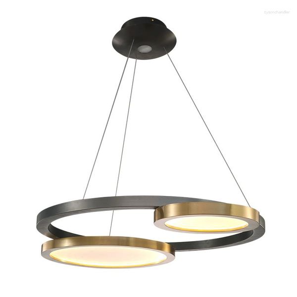 Lâmpadas pendentes Luzes de ouro modernas Nórdicas Simples Creative Living Dining Room Bedroom Lâmpada de suspensão de aço inoxidável com holofotes