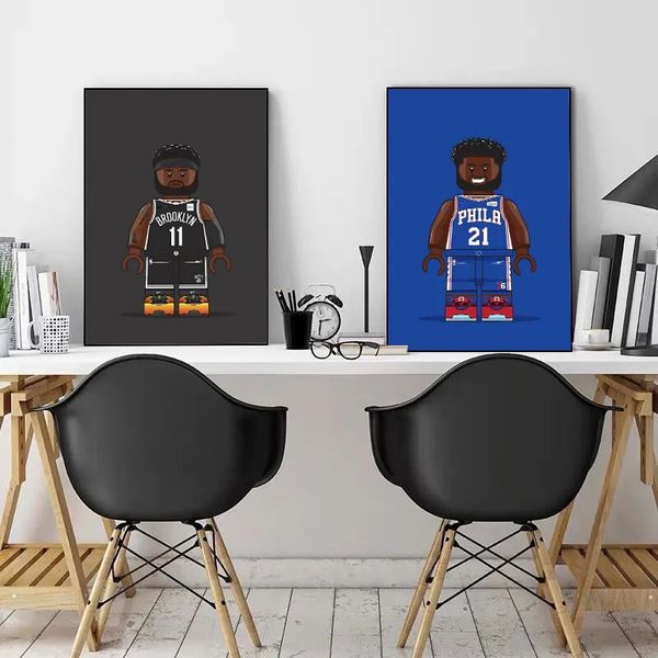 Basketballstar Leinwand Malerei Kunst Funny Sports Player Poster und Drucke Wandkunst Bild für Kid Room Home Decor Cuadros Wo6