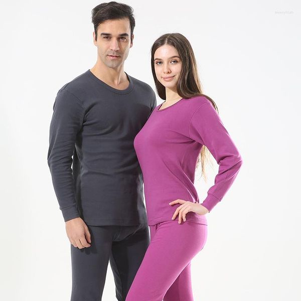 Mulheres do sono feminino Mulheres Primavera Autumn pijamas adultas dama de alta qualidade Algodão de inverno Roupa térmica Terno de 2 peças Long Johns calça