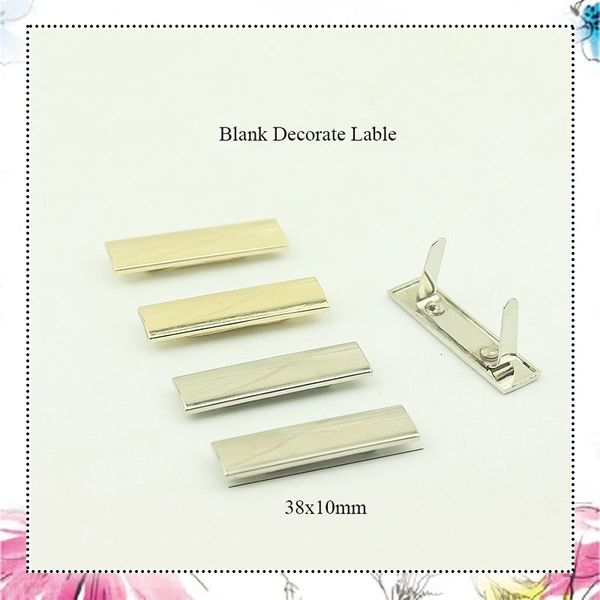 Accessori per parti del sacchetto 30pcs 10x38mm BASSE DI METALE Etichetta vuota Personalizza fibbia tag decorativa per scarpe borsetta per la borsa Accessori per cucire hardware fai -da -te 230816