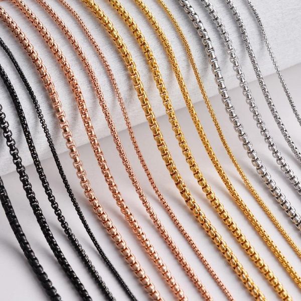 Ketten 40-75 cm quadratische Perlenketten Halsketten für Frauen/Männer Accessoires Diy Armbänder Halskette Edelstahl Schmuck handgefertigtes Materialien