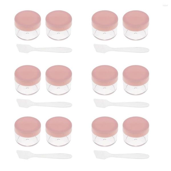 Garrafas de armazenamento 12pcs 15g Potes de panela transparente vazios Recipientes cosméticos para maquiagem com 6 pcs mini