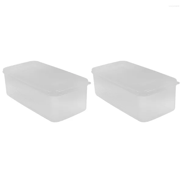 Teller 2 PCs Behälter Brot Aufbewahrungsbox Obstkanister Kühlschrank Organizer Versiegelung Hülle Toast PP Kühlschrankhalter