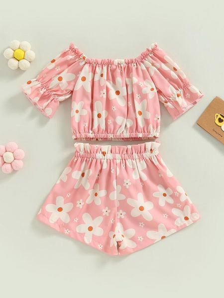 Roupas conjuntos de roupas Baby Girl Ruffle Manus Bodper com faixa de cabeça de arco combinando - Adorável roupa de verão para criança