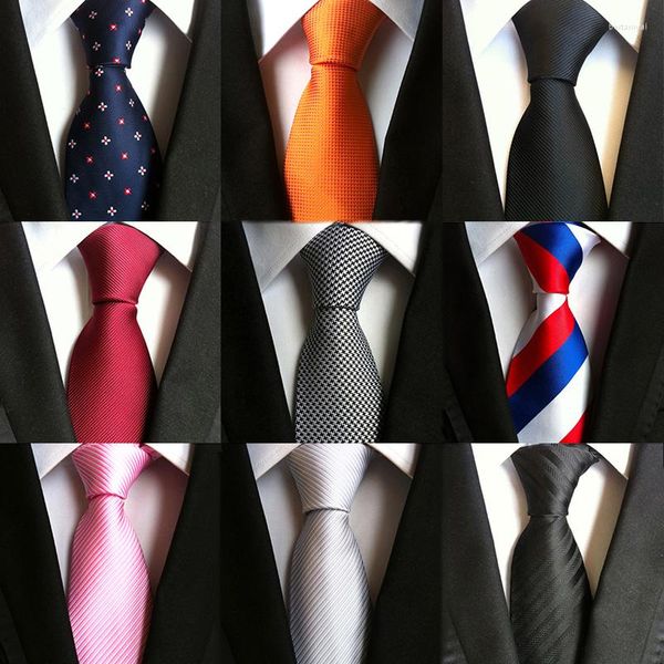 Papillini da prua 75 in stile 8 cm cravatte business per uomini blu arancione rosa nero rosa nero grigio jacquard intrecciato da matrimonio cravatta seta cravatta cravatta
