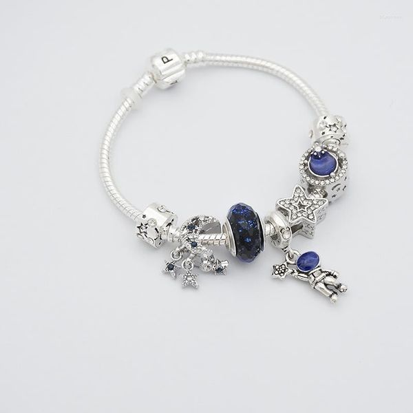 Link Braccialetti Blue Beads Star Cancant Charm Bracciale Dream Trip Women Gioielli Gift all'ingrosso Explore the Universe