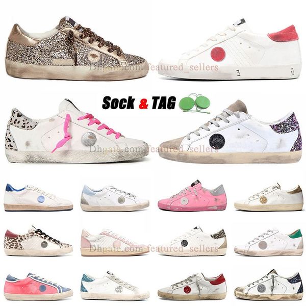 Klassischer Leopard-Designer-Golden-Sneaker, Freizeitschuhe für Herren und Damen, 2023 neue Hi-Stars-Super-Dirty-Schuh-Designer-Echtleder-Wildleder-Rosa-Blau-Grau-Loafer-Trainer