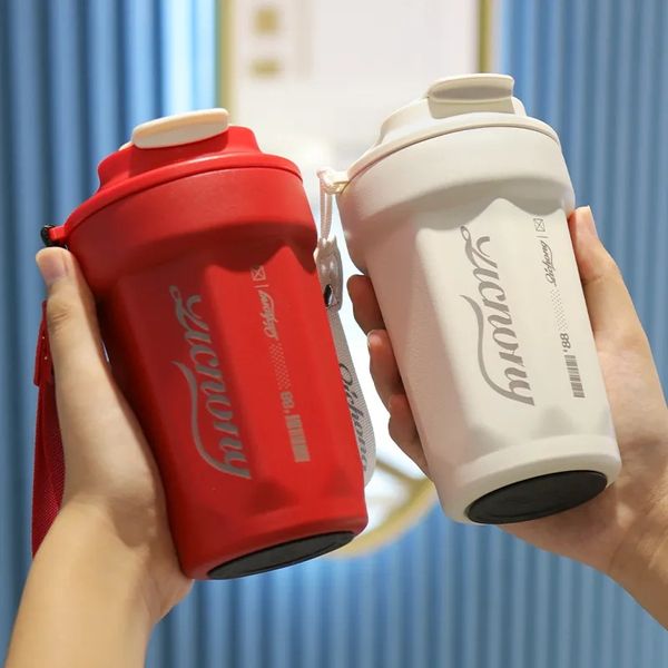 Novo 316 316 Aço inoxidável Thermos Coke Canecas Canecas Office Garrafas de Água Viagem de Viazas de Viagem Duplo com Poubo de Borracha e Tampas Expressas