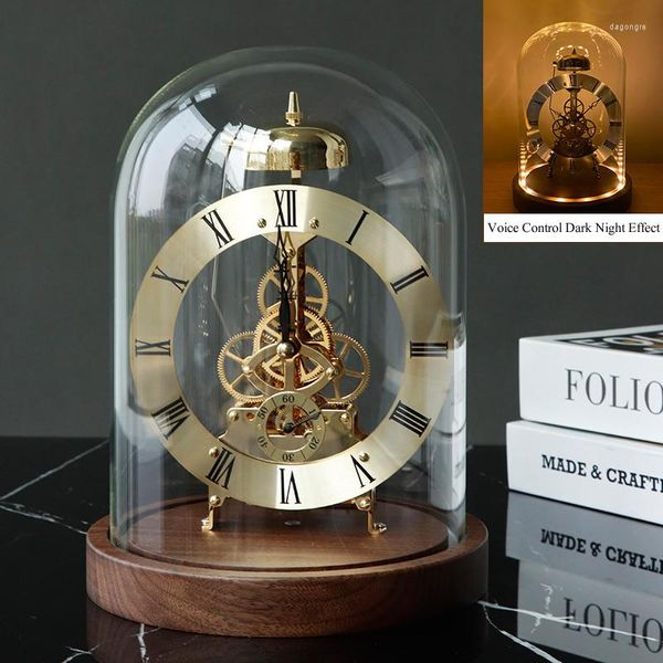 Orologi da tavolo in vetro decorazione creativa scrivania orologio per la casa controllo del suono luminoso ornamenti di moda oraria