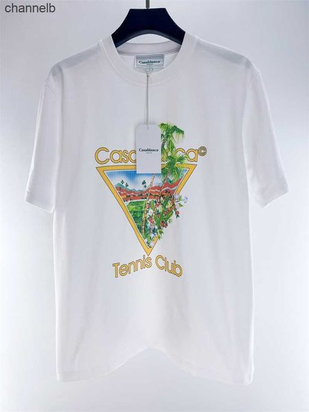 Camisetas masculinas novas de manga curta Triângulo Triangle Casablanca Clube de tênis T T-shirts Men thirts tee camisetas HKD230817