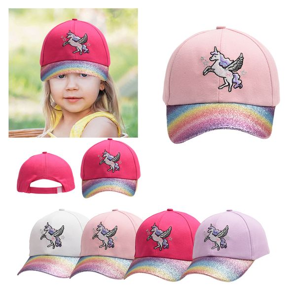 Kinder Einhorn gestickt Baseball Mütze Cartoon Entenzunge Cap Outdoor Sun Shade Hut