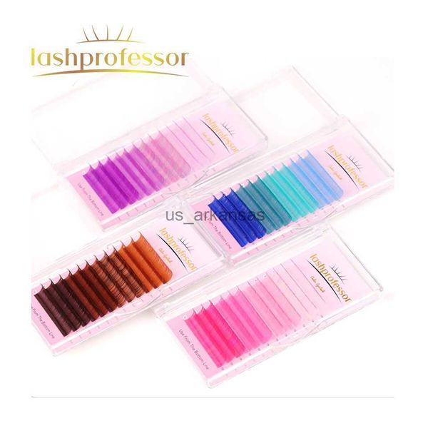 Falsche Wimpern LashProfessor Mix Farbe Wimpern Erweiterung Individuelle Faux -Nerz -Gradient Rotbraun grün lila Pinkfarbene Wimpern Make -up -Versorgung HKD230817