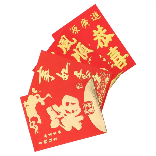 Pacote de envelope vermelho de enrolamento de presente Pacotes de bolso criativo envelopes chineses papel r armazenamento de dinheiro