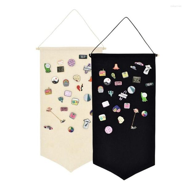 Aufbewahrungsboxen Mehrzweck -Abzeichen Display Tuch Emaille Pin Wandbanner Home Decoration Collection Board Hanging