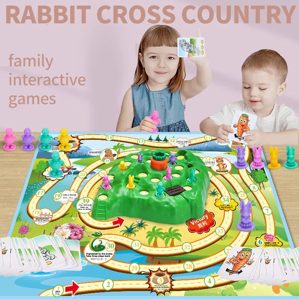 Sports Toys Rabbit RECUTIVO TRAP CONHESS MONTESSORI Puzzle infantil Jogos de tabuleiro da primeira infância Jogo interativo de corrida 230816