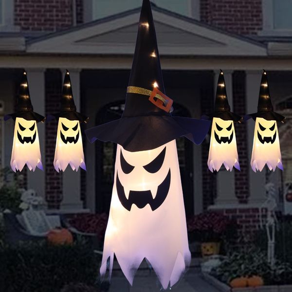 Decoração de halloween led chapéus leves cena de casa assombrada criativa Layout Layout Light Lights LED Ghost Wizard Garden Decorations Home Festival Supplies