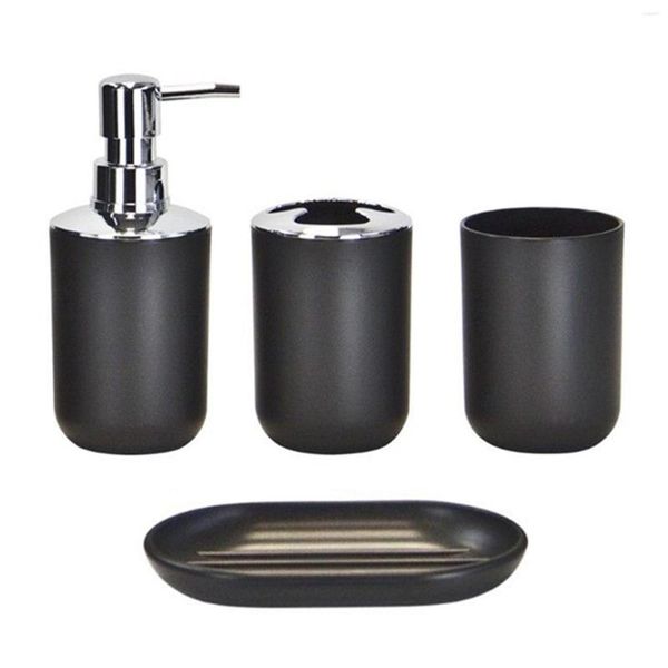 Badezubehör Set 4pcs El Badezimmer Zubehör Geschenkraum Sparen freistehende Seifenschale Tumbler Zahnbürstenhalter tragbarer Reise Anti Slip