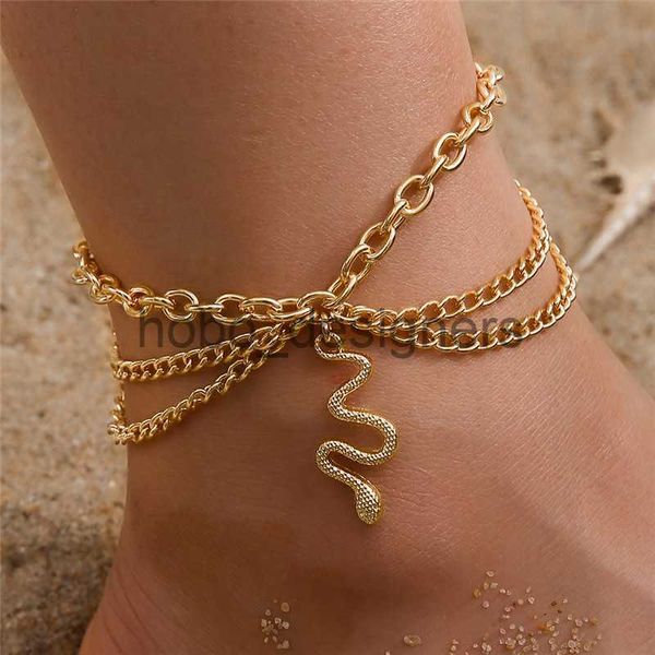 Wukalo boho altın renkli püskül zincir bileklik anklet kadınlar için cazibe yılan seksi bacak ayak bileği ayak zinciri plaj mücevherleri x0817