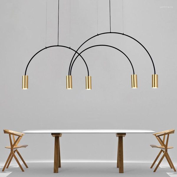 Lustres nórdicos lustres de círculo breve de designer moderno escritório vintage spot hanging luzes /lâmpada de suspensão Volta LED